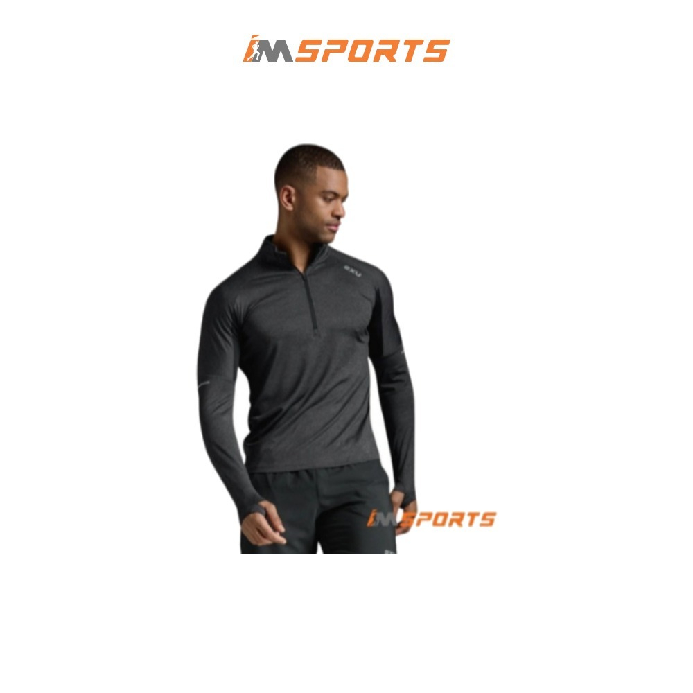 Áo Dài Tay Nam 2XU Aero 1/2 Zip - Black/Grey - Chính Hãng - IMSports