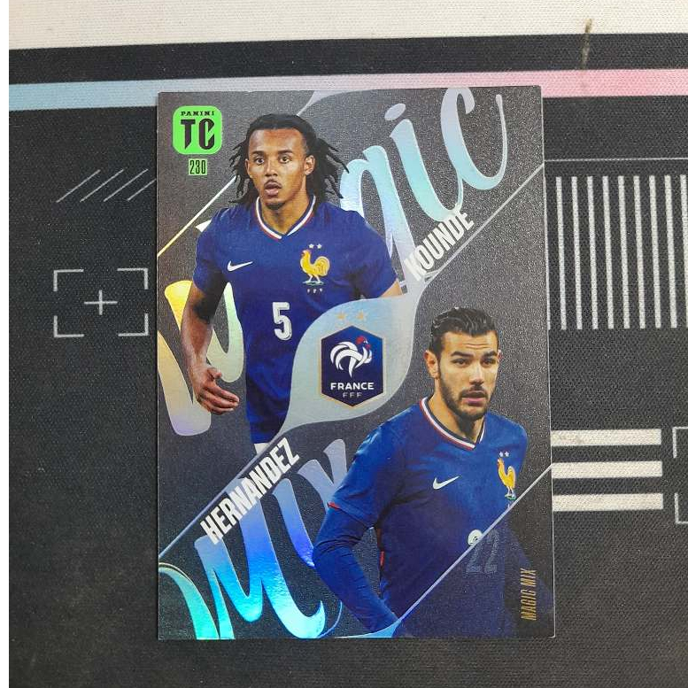 [Thẻ cầu thủ bóng đá] Kounde & Hernandez - France - Magic Mix - Panini Top Class 2025