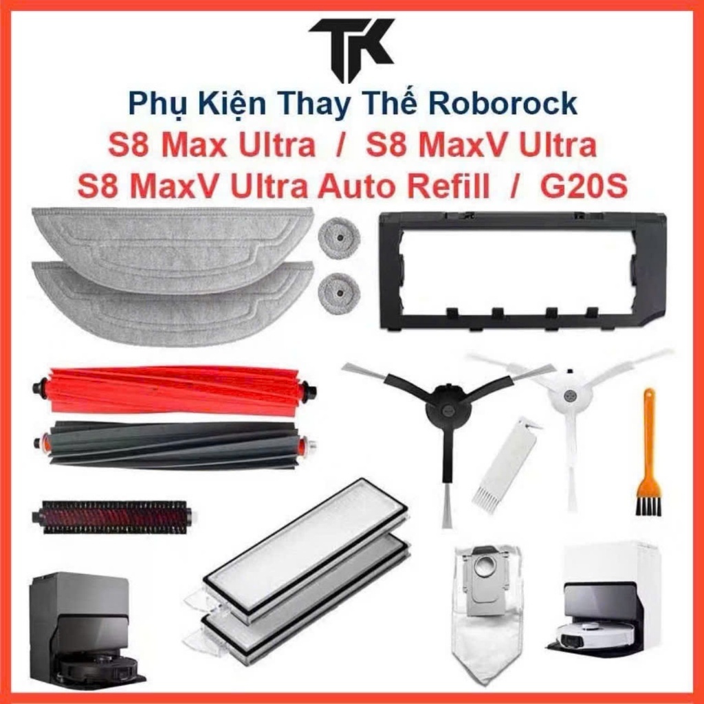 Phụ kiện Thay Thế Roborock S8 Max Ultra, S8 MaxV Ultra, G20S, S8 MaxV Ultra Auto Refill, S8 Max, S8 