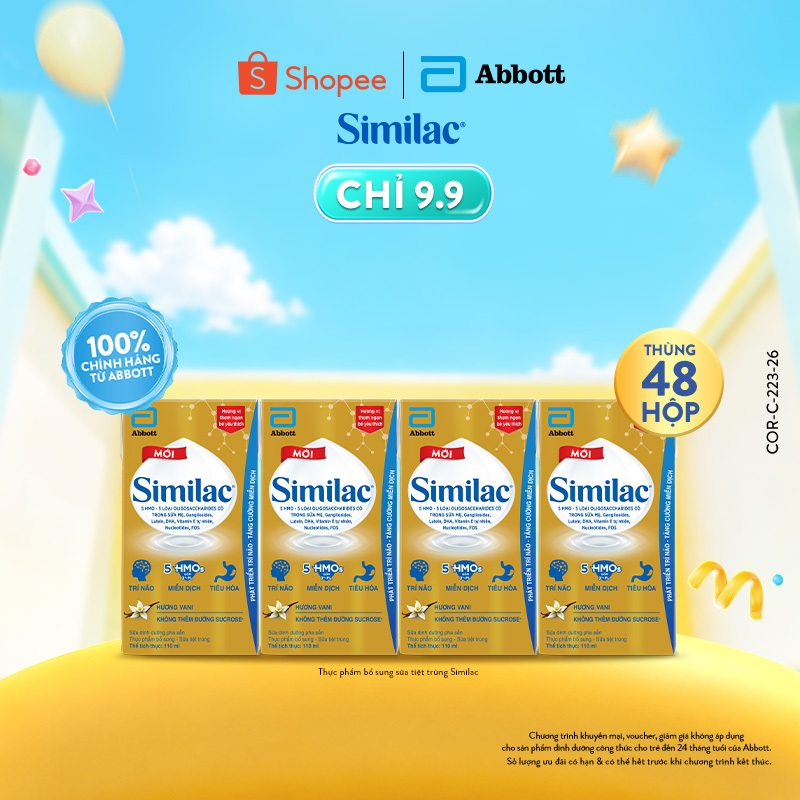 [KOL LIVE] Thùng sữa nước Similac hương Vanilla 110ml
