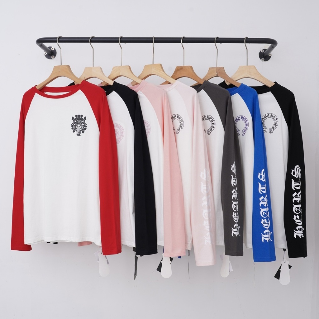⚡️[Hight Quality] - Áo Long Sleeve Chrom Heart Horseshoe Cross Logo Long Tee, Áo thun dài tay, áo dà