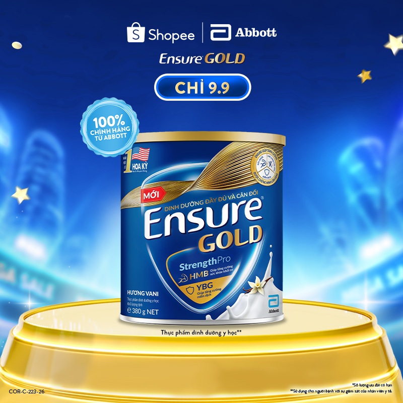 Sữa bột Ensure Gold Abbott hương vani 380g