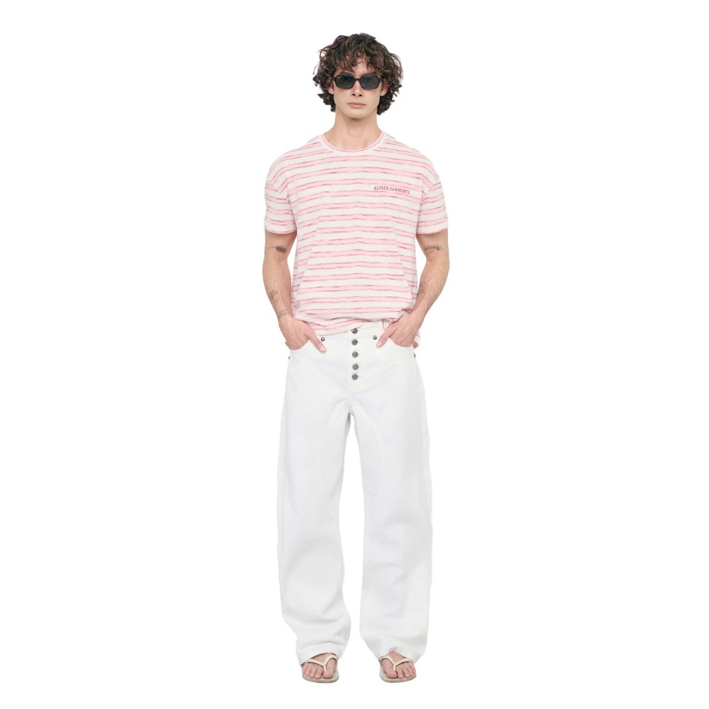 QUẦN JEANS LOCAL BRAND “ALFAER” BUTTON STRAIGHT JEANS - WHITE