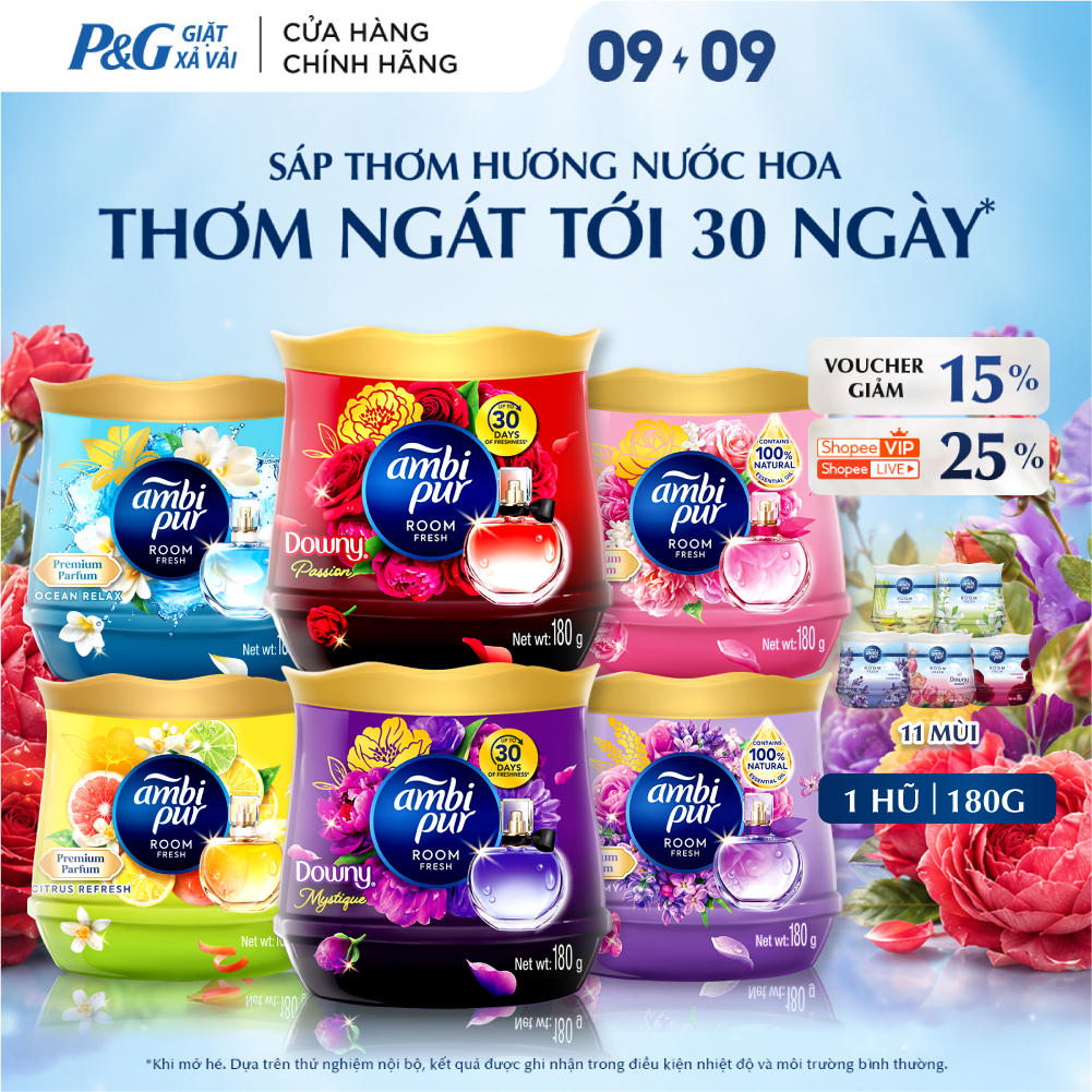 [MỚI 2026] Sáp Thơm AMBI PUR Hương Thơm Thư Giãn 180G - Sáp Thơm Phòng Ngủ, Nhà Vệ Sinh, Phòng Khách