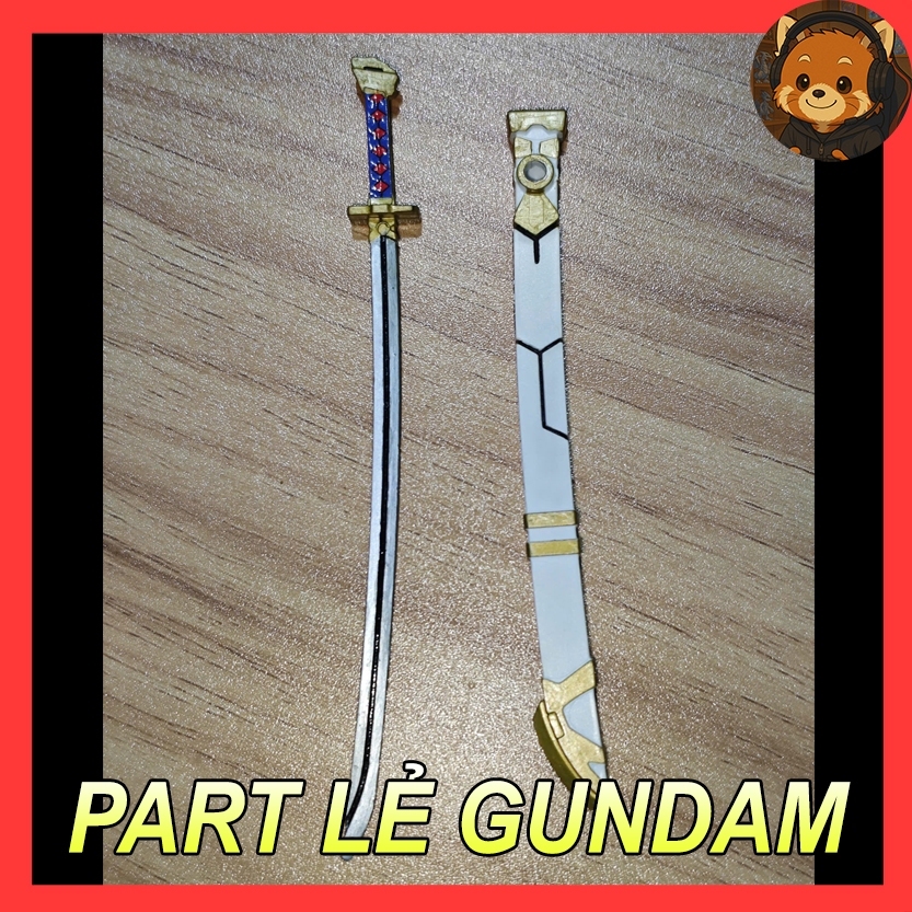 [Part lẻ mô hình Gundam] [Phụ kiện vũ khí] Katana - Astray red frame_58 HG 1:144, 2nd đã qua lắp ráp
