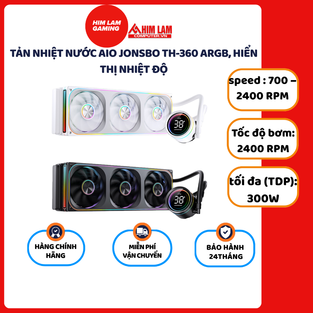 Tản nhiệt nước AIO Jonsbo TH-360 (ARGB, Hiển Thị Nhiệt Độ)