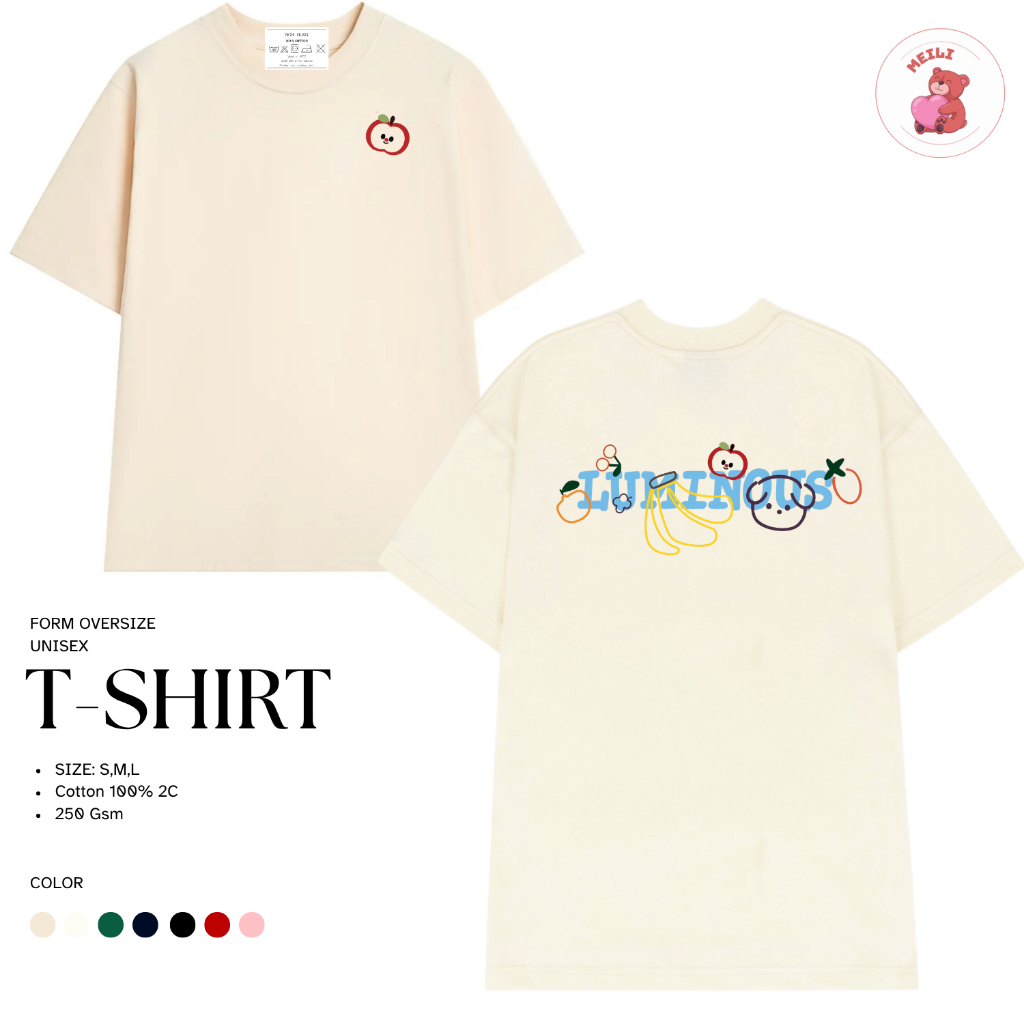 ( TẶNG SET 10 KHẨU TRANG) Áo Thun Local Brand Unisex LUMINOUS Form Oversize Cotton 100% MEILI STORE