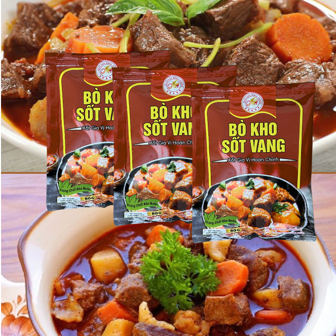 Gia Vị Bò Kho Sốt Vang 80g - giữ trọn hương vị bò kho sốt vang.