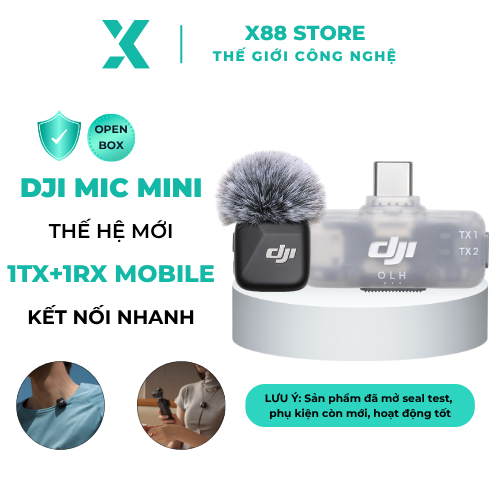 [X88][OPENBOX] DJI Mic Mini 1TX 1RX Type-C Micro Không Dây Cài Áo Cho Điện Thoại, Livestream, Video