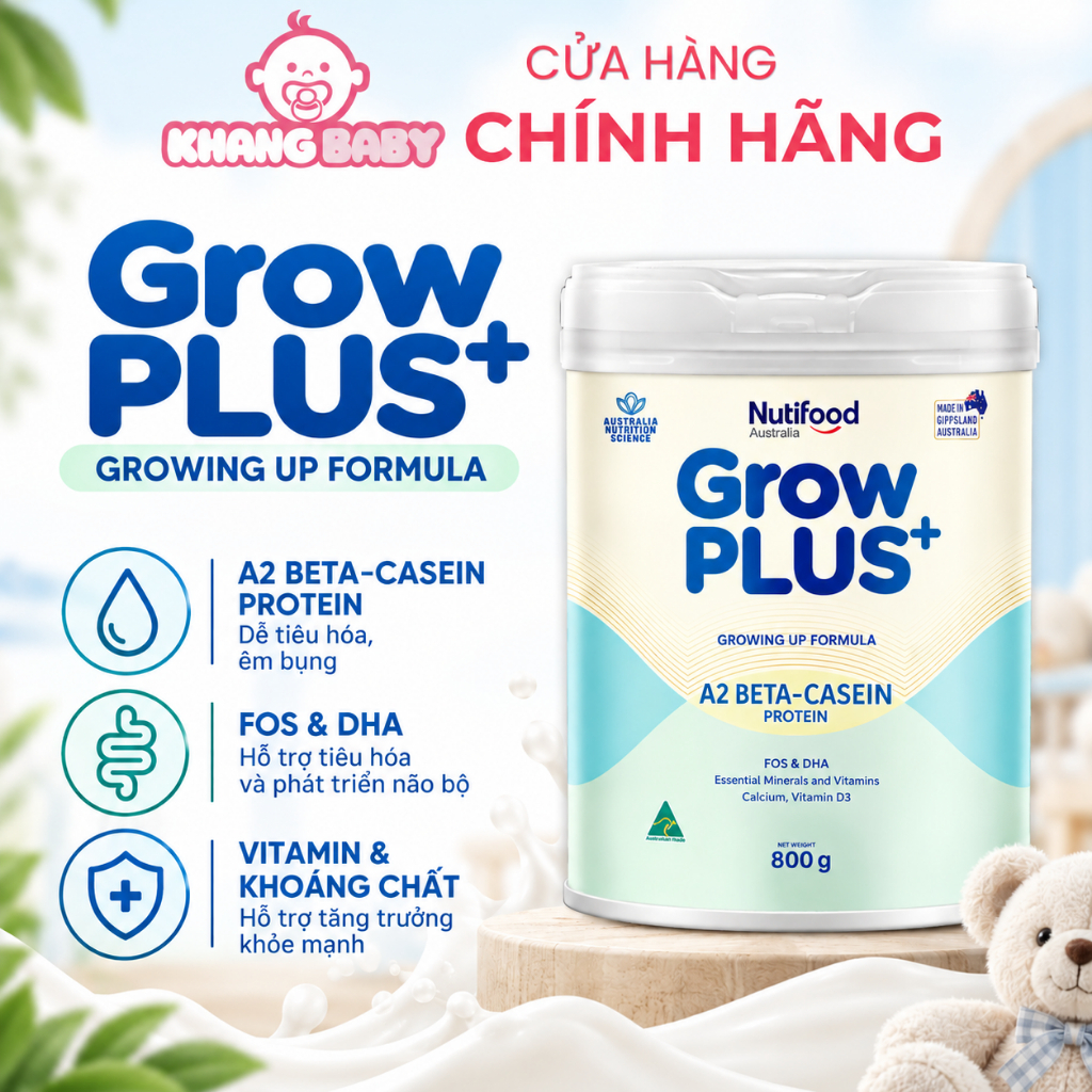 Sữa công thức Nutifood GrowPLUS+ A2 Beta-casein 800G