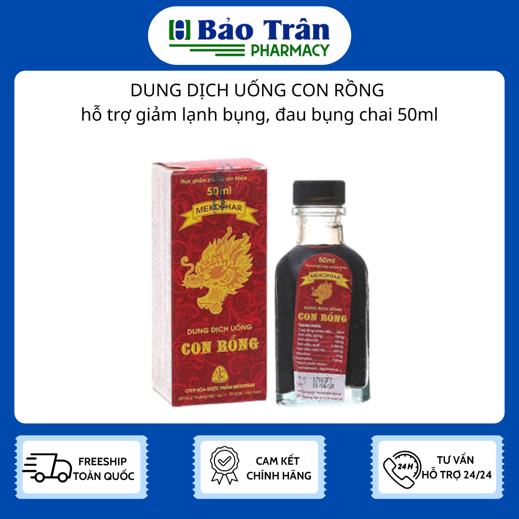Dung dich nước uống Con Rồng Mekophar 50ml- Lạnh bụng, ăn không tiêu
