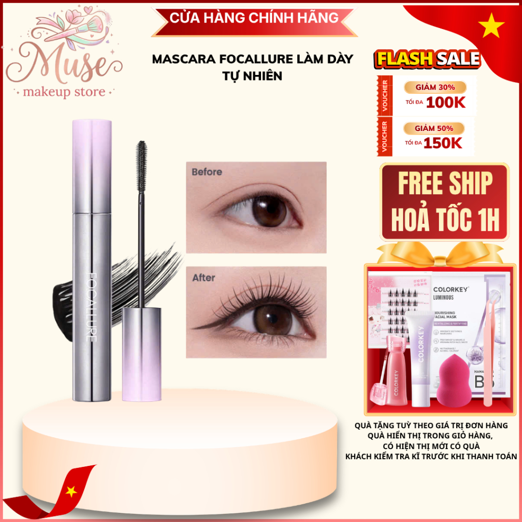 FOCALLURE Mascara Dài Mi Chống Lem – Hàng Mi Cong Vút Tự Nhiên | Muse Store