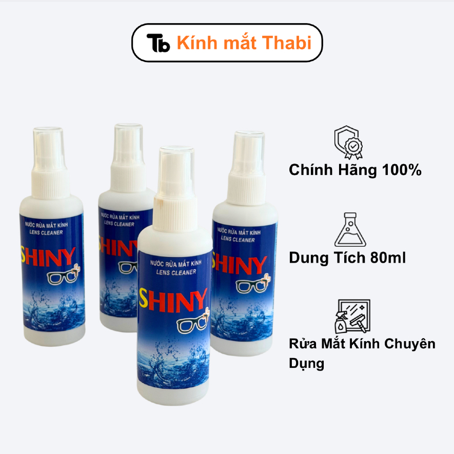 Nước Lau Rửa Mắt Kính SHINY Chuyên Dụng 80ml - Kính Mắt Thabi