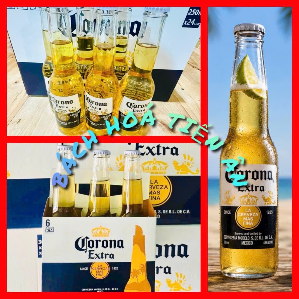 Bia Corona Extra 300ml lốc 6 chai chai date mới nhất 2027- Bia Nhập Khẩu