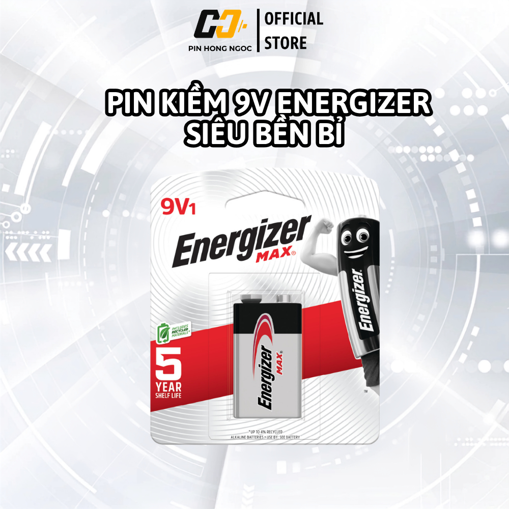 Pin 9V Energizer Max Alkaline Chính Hãng - Pin Vuông 9V 522 BP1 6LF22 Vỉ 1 Viên