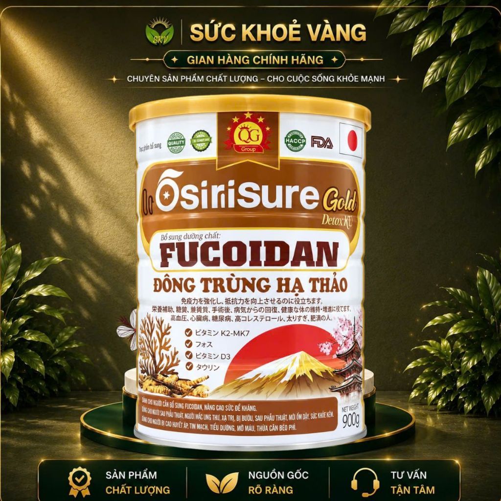 OSIRISURE GOLD FUCOIDAN ĐÔNG TRÙNG HẠ THẢO 900G – BỔ SUNG DINH DƯỠNG CHO CƠ THỂ MỖI NGÀY