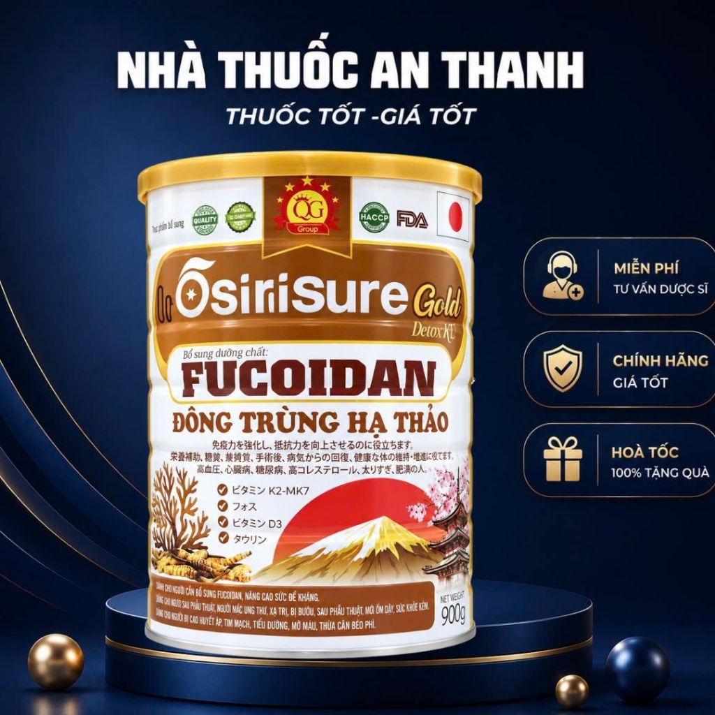 SỮA OSIRISURE GOLD FUCOIDAN ĐÔNG TRÙNG HẠ THẢO 900G – BỔ SUNG DINH DƯỠNG MỖI NGÀY