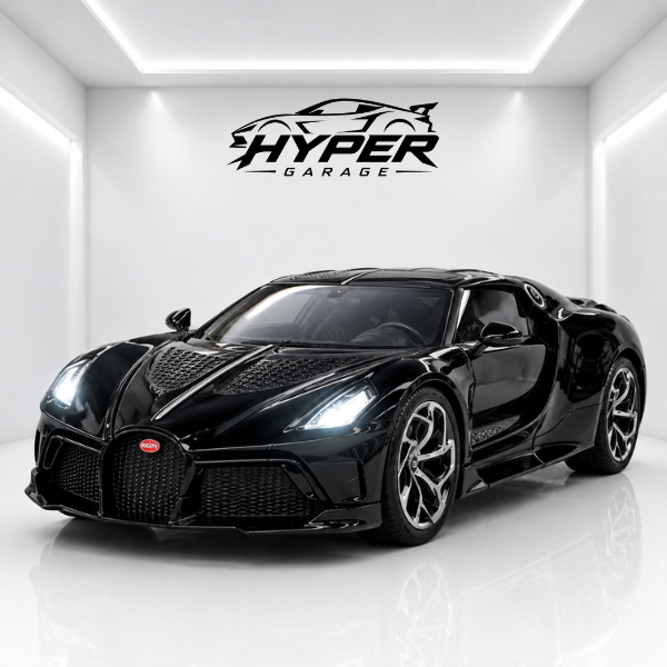 Mô Hình Siêu Xe BUGATTI LA VOITURE NOIRE Tỉ Lệ 1:24, Xe có đèn, âm thanh, chạy cót, khung thép chắc 