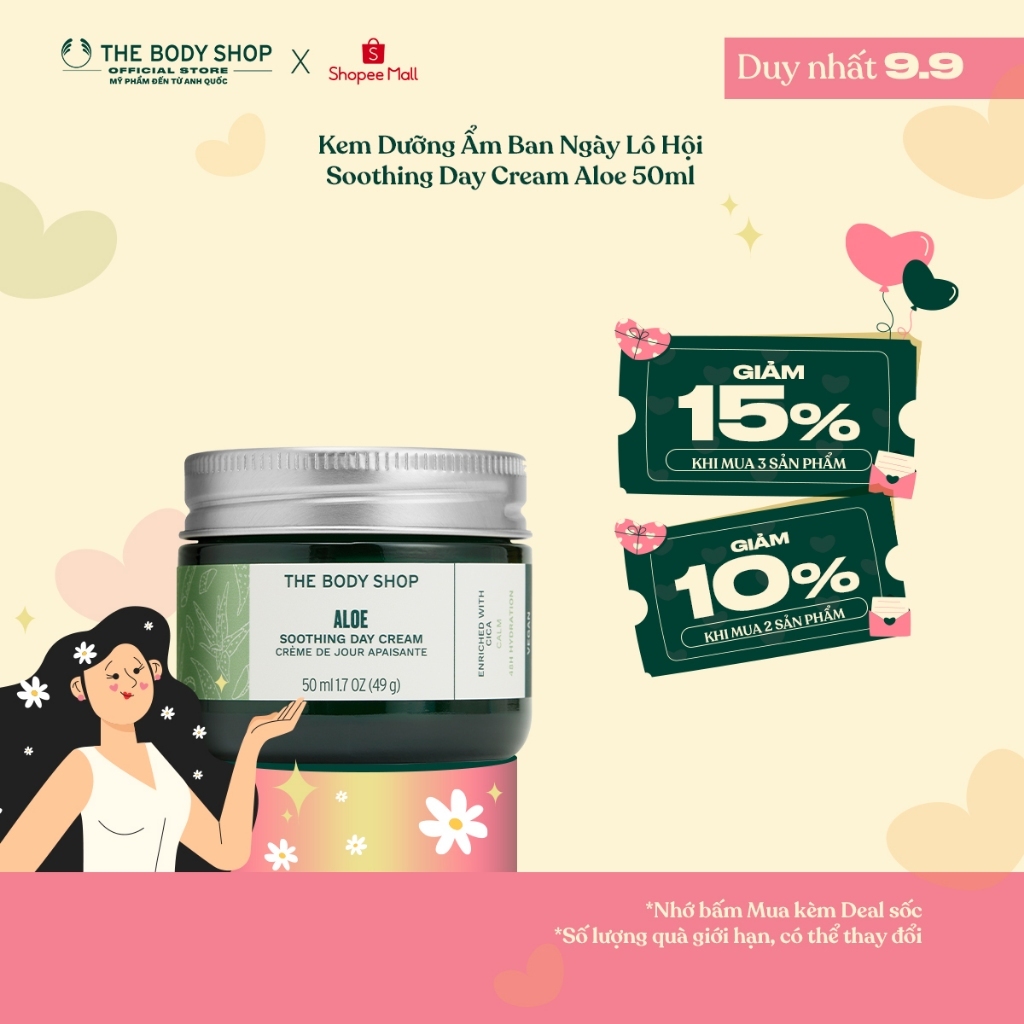 Kem Dưỡng Ẩm Ban Ngày Lô Hội Soothing Day Cream Aloe 50ml The Body Shop