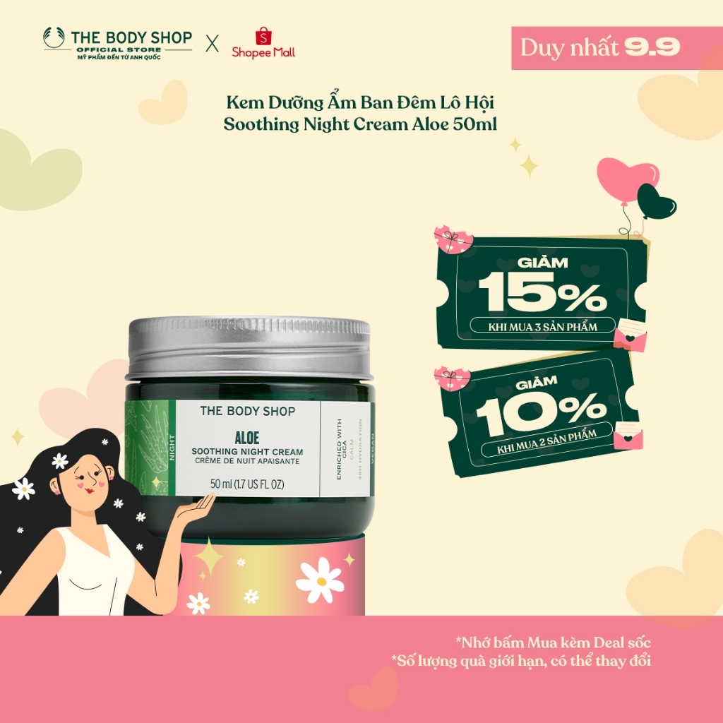 Kem Dưỡng Ẩm Ban Đêm Lô Hội Soothing Night Cream Aloe 50ML The Body Shop