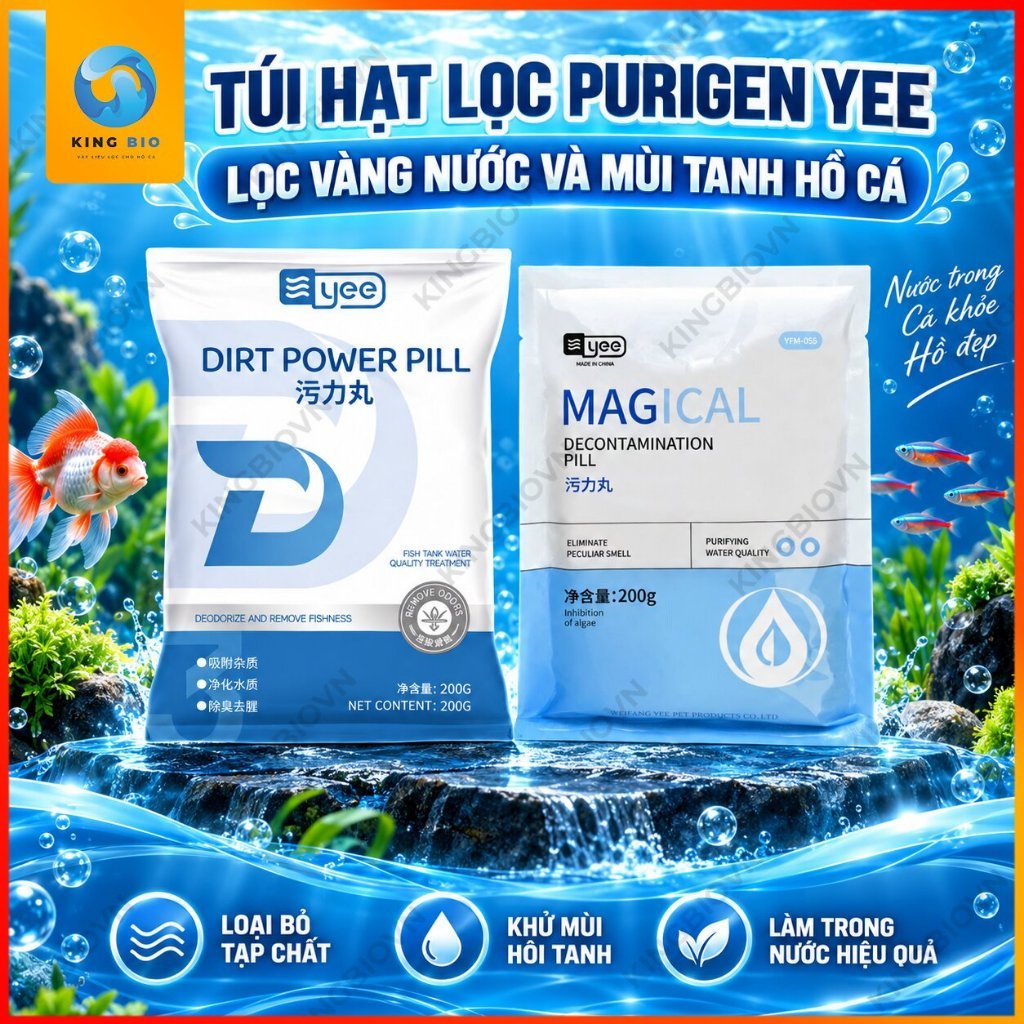 Vật Liệu Lọc Purigen Yee Magical – Hạt Lọc Hấp Phụ Nước Vàng, Mùi Tanh Và Tạp Chất Hồ Cá