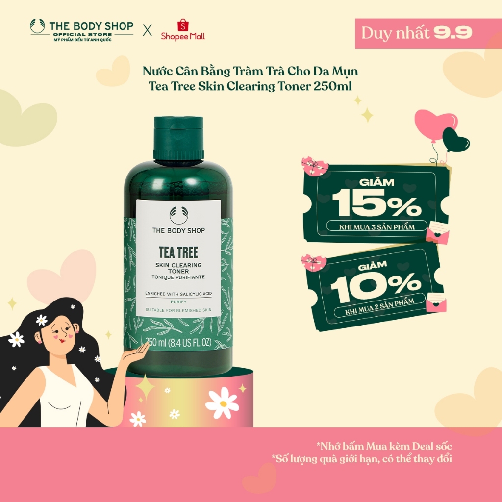 Nước Cân Bằng Tràm Trà Cho Da Mụn Tea Tree Skin Clearing Toner 250ml THE BODY SHOP