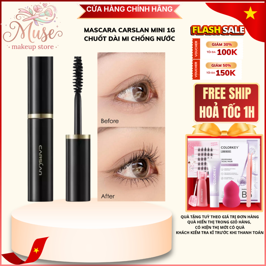 CARSLAN Mascara Mini 1G – Chống Nước, Lâu Trôi | Muse Store