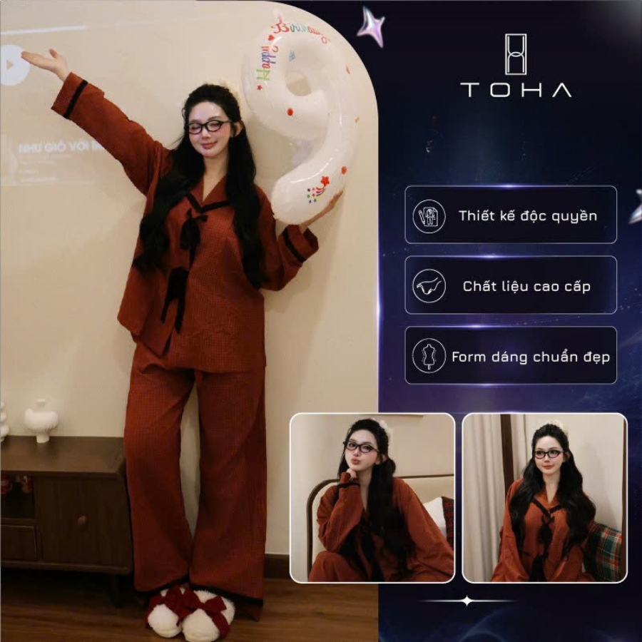 [BST GIÁNG SINH] TOHA Homewear Set Pijama Unisex Form Rộng Mặc Nhà Dễ Thương - Holiday Hearth