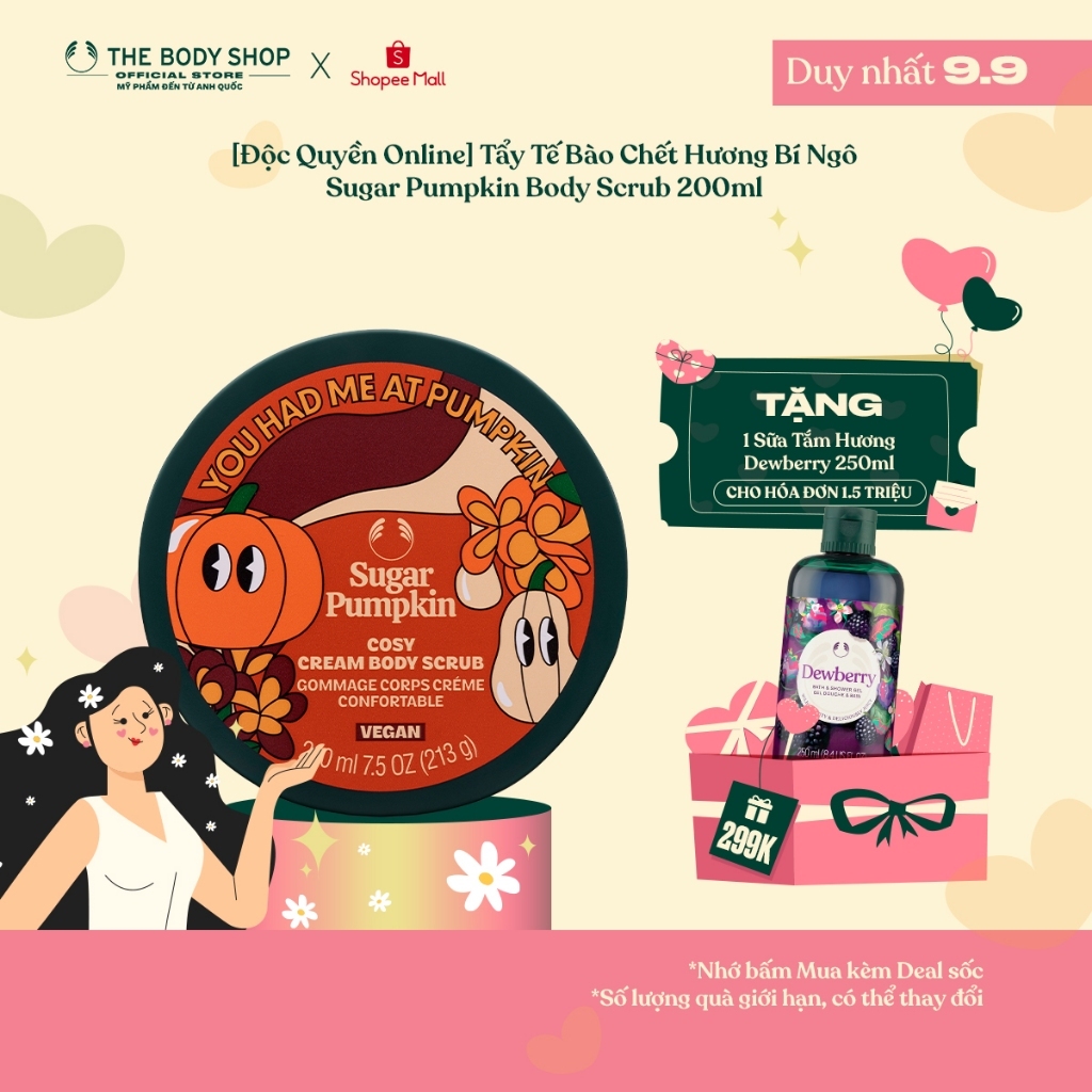 [Độc Quyền Online] Tẩy Tế Bào Chết Hương Bí Ngô Sugar Pumpkin Body Scrub 200ml The Body Shop