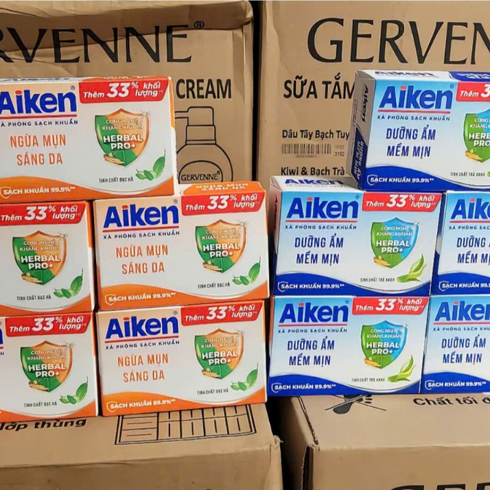 Combo 5 Xà Bông Cục Sạch Khuẩn Aiken 120G