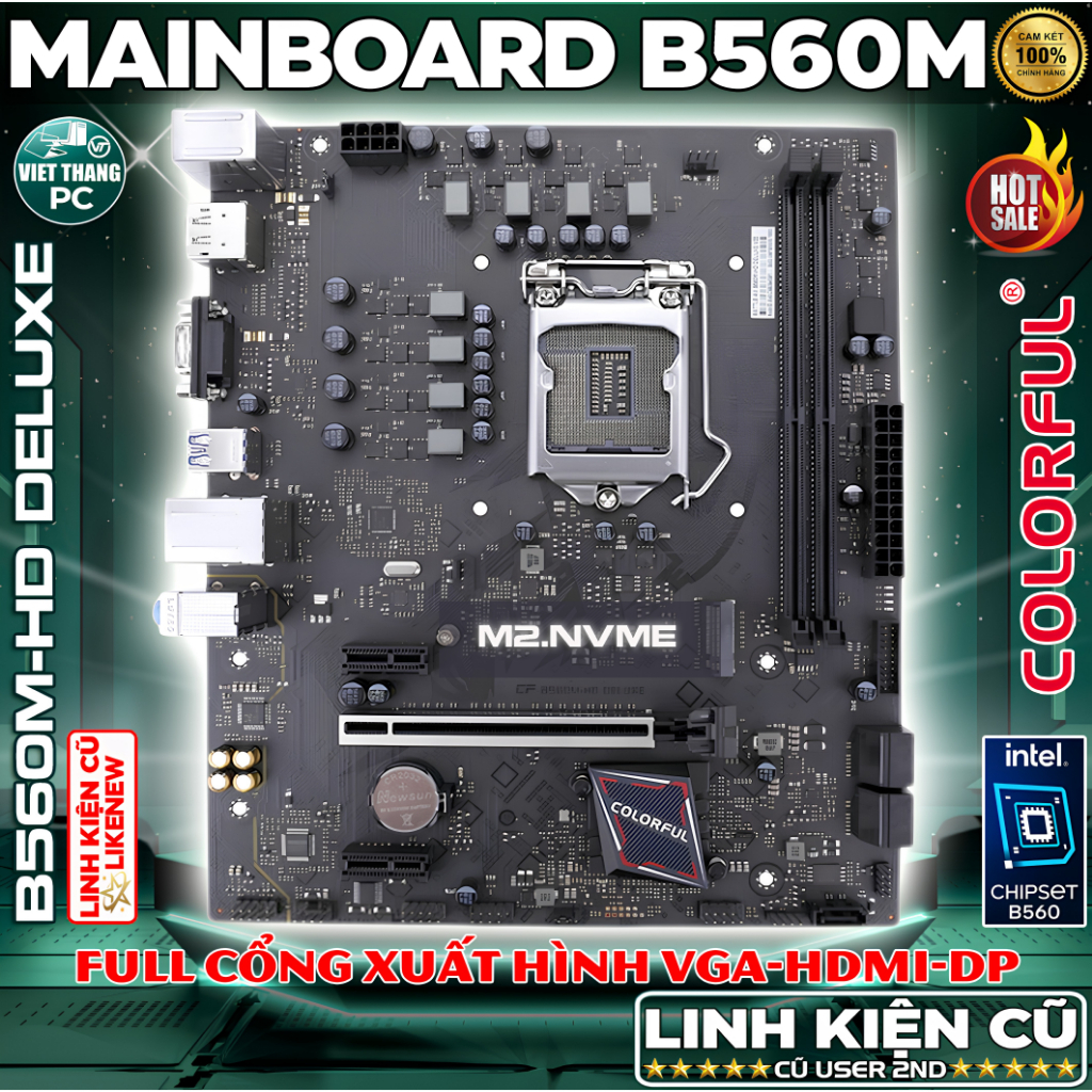 Mainboard - Bo Mạch Chủ Colorful B560M-HD Deluxe V20 Hỗ trợ CPU i3 10105F, i5 10400F, i5 11400F ...(