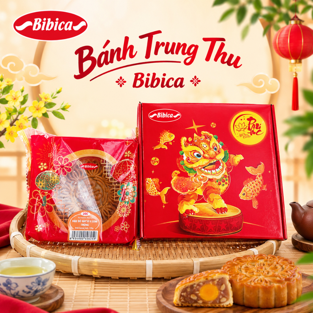 BÁNH TRUNG THU BIBICA ( Được tặng 1 snack ăn vặt )