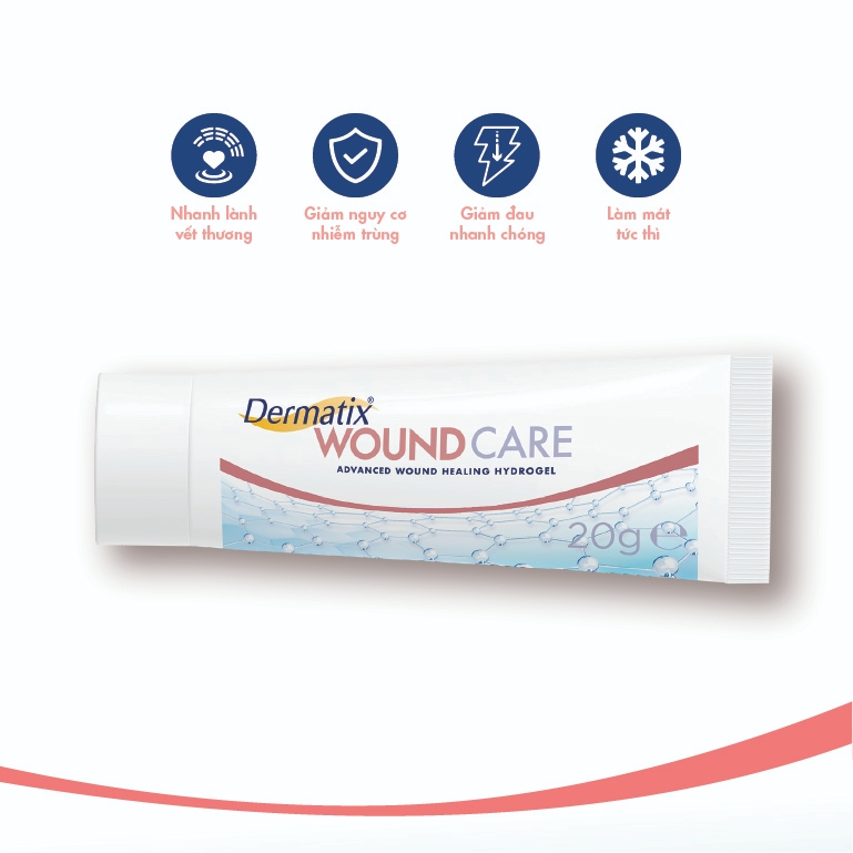 Gel bôi vết thương hở Dermatix Wound Care Menarini giúp làm lành nhanh vết thương và bỏng (Hộp 20g)