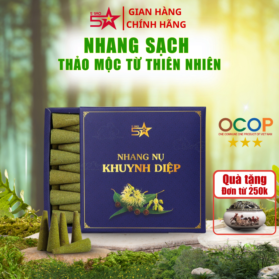 Nhang Nụ Khuynh Diệp 5SAO, Nhang Nụ Đuổi Muỗi Thảo Mộc, Xông Nhà, Mùi Thơm…