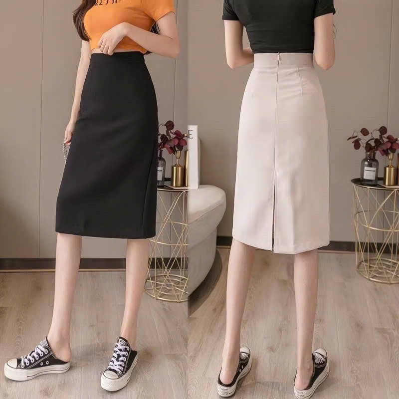 Váy Dáng A Sẻ Sau Dài 70cm Chất Tuyết Mưa Cao Cấp Dày Mịn Không Nhăn HT099