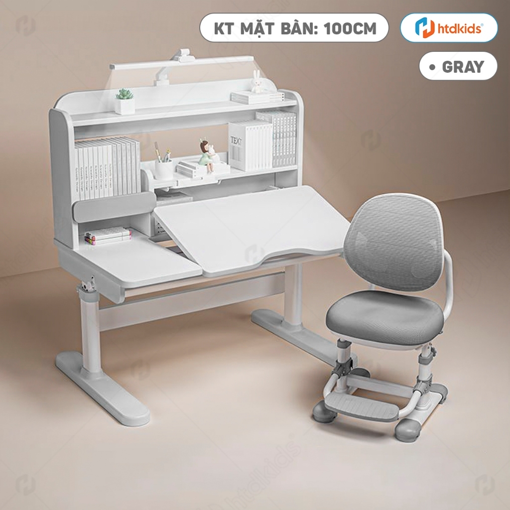 Bàn Học Sinh Thông Minh HTDkids T100 (100x60cm) - Bàn Học Chống Gù Chống Cận Nâng Hạ Chiều Cao
