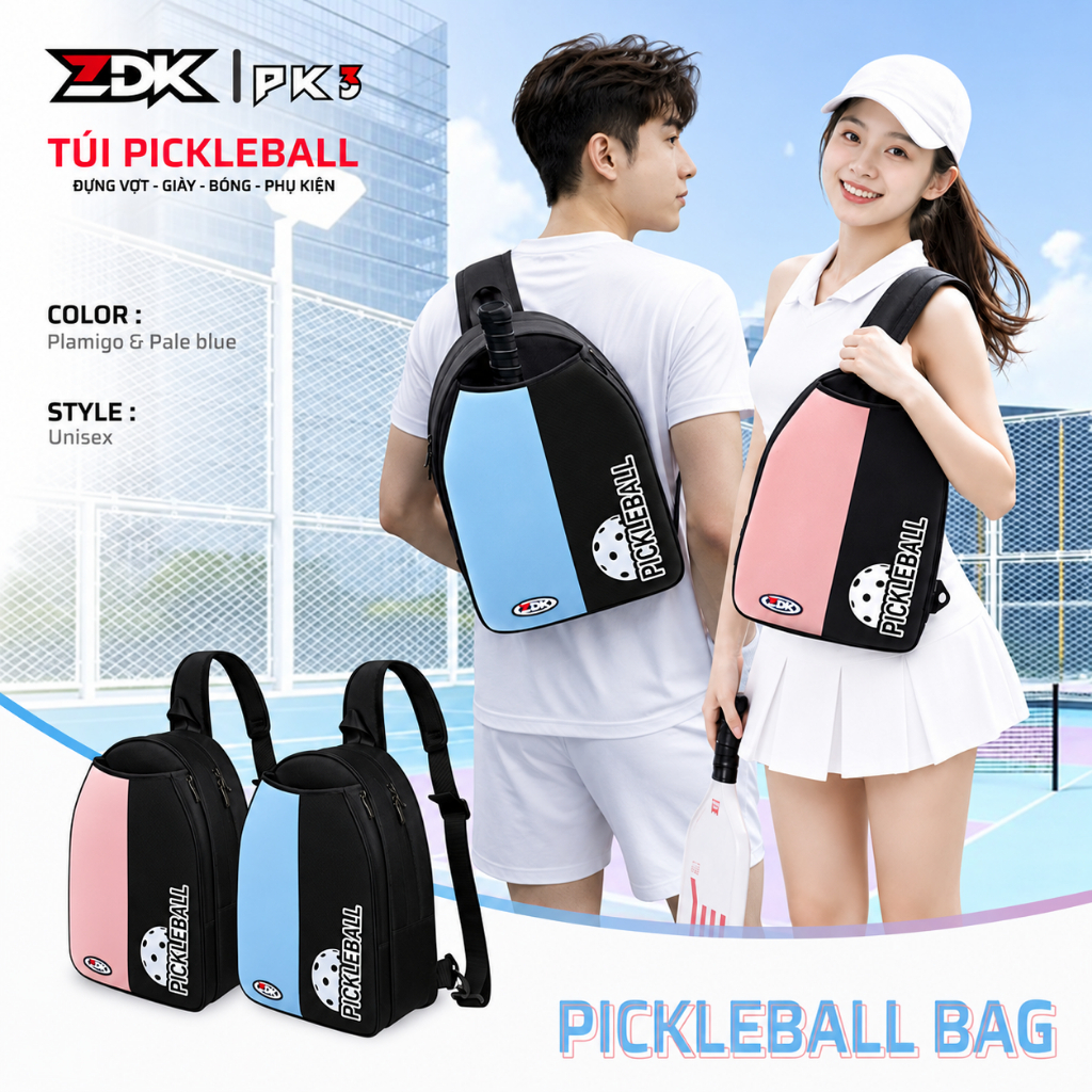 Túi Pickleball ZDK PK3 Đựng Vợt, Giày Và Phụ Kiện Thể Thao Tiện Lợi