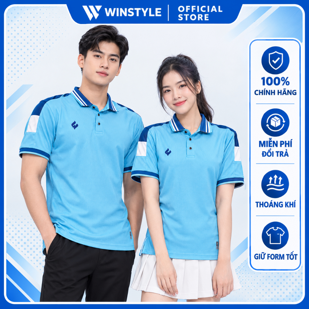 EGAN - Áo Polo NAM NỮ Egan 06 BIỂN, Logo sang trọng, Chống nắng UV/UPF 70+, Vải E-COOLDRY mềm mại