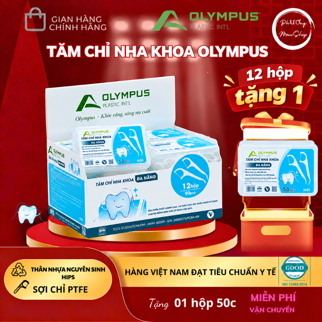 Tăm chỉ nha khoa OLYMPUS made in Việt Nam đạt tiêu chuẩn y tế, xuất hóa đơn công ty