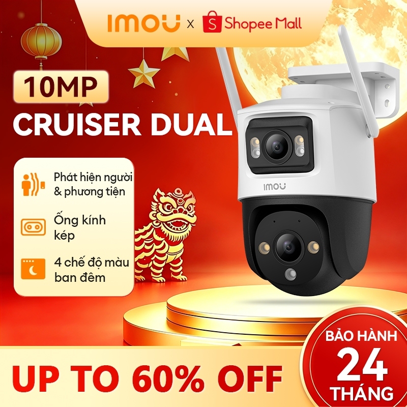 Imou Camera Wifi ngoài trời 2 mắt Cruiser Dual 10MP 64GB I IPC-S7XP-10M0WED I Xoay 360° | Phát hiện 