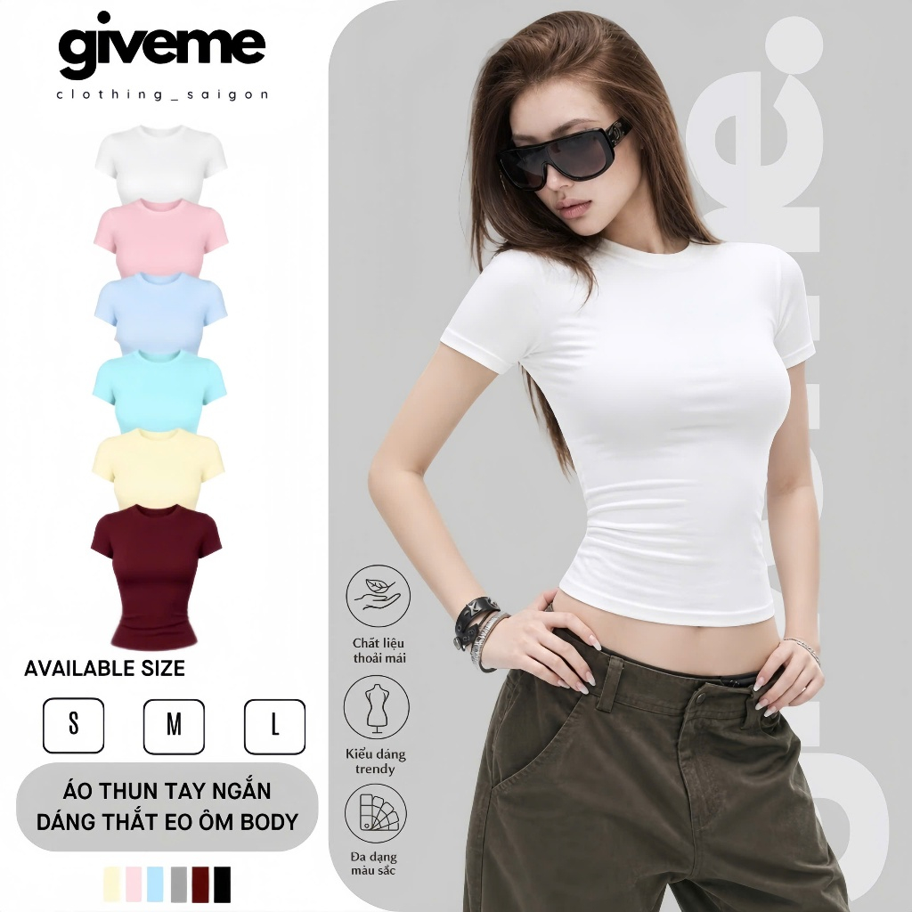 [𝐒𝐋𝐈𝐌 𝐓𝐄𝐄] Áo Thun Babytee DANEJI Siêu Ôm Body, Thun Tăm Lạnh Chất Co Dãn Giveme.clothing_saigon - TEN001