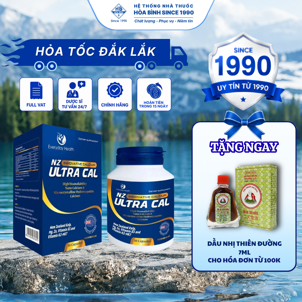 [HOẢ TỐC ĐẮK LẮK] Viên Canxi NANO NZ-ULTRA CAL Hỗ Trợ Người Bị Loãng Xương Giúp Xương Chắc Khỏe