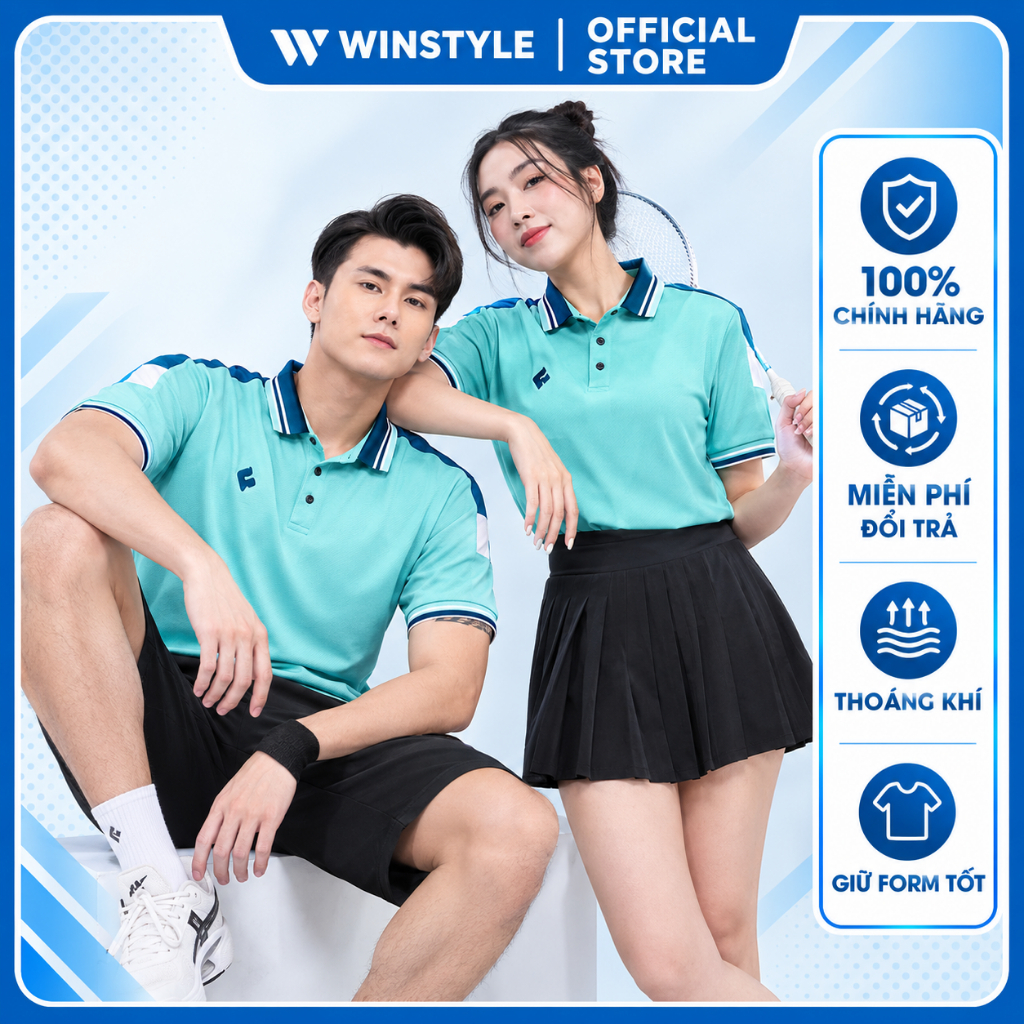 EGAN - Áo Polo NAM NỮ Egan 06 NGỌC, Logo sang trọng, Chống nắng UV/UPF 70+, Vải E-COOLDRY mềm mại
