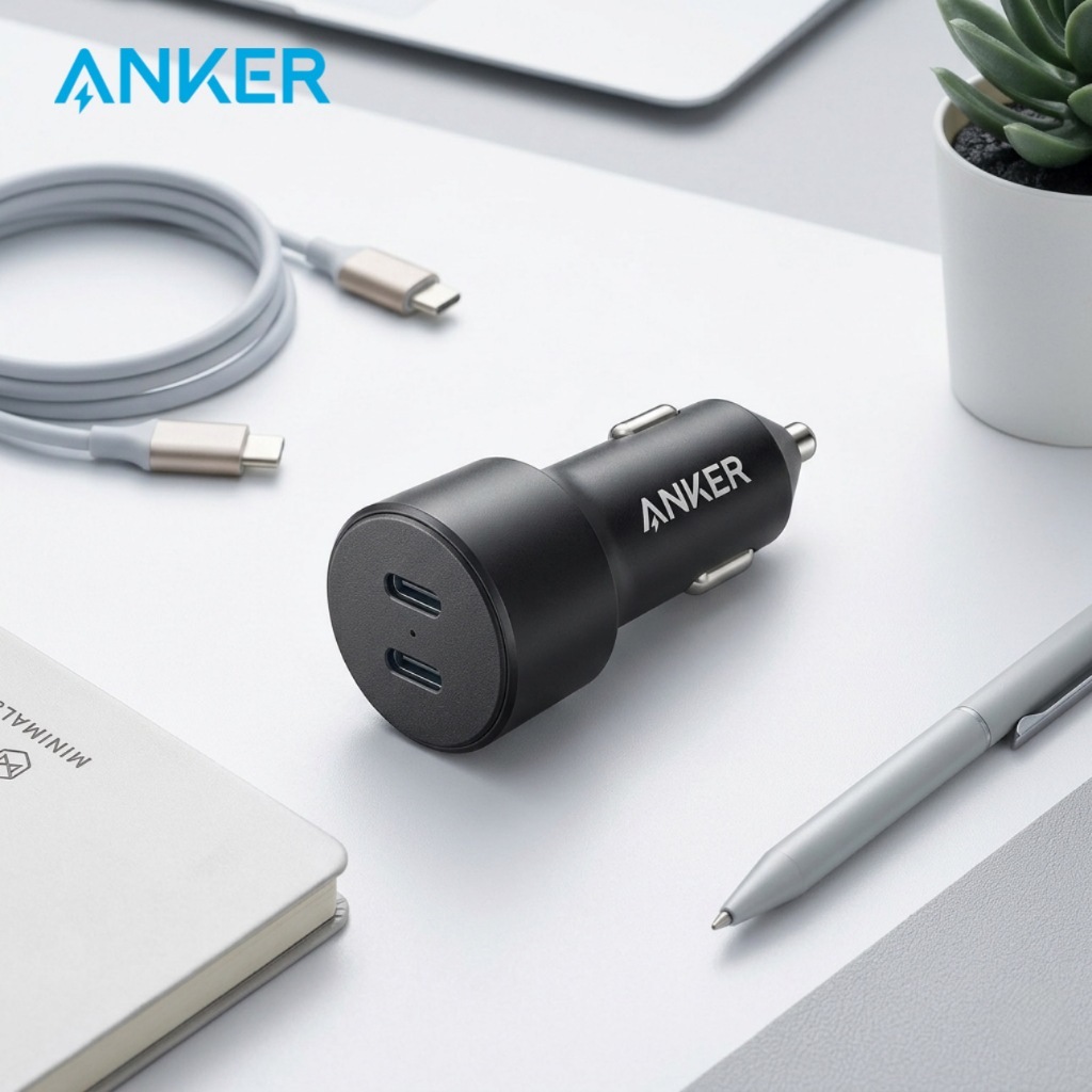 Tẩu sạc nhanh 40W ô tô ANKER 2 cổng USB-C (PD) - Ko hộp