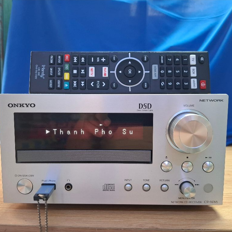Amply ONKYO CR-N765 bản nâng cấp của 755, giải mã 32bits, hoạt động tốt USB/ line in