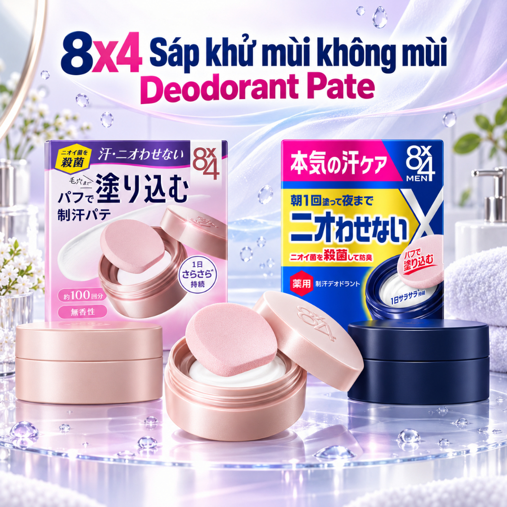 8x4 Sáp khử mùi không mùi Deodorant Pate 【 Direct from JAPAN 】