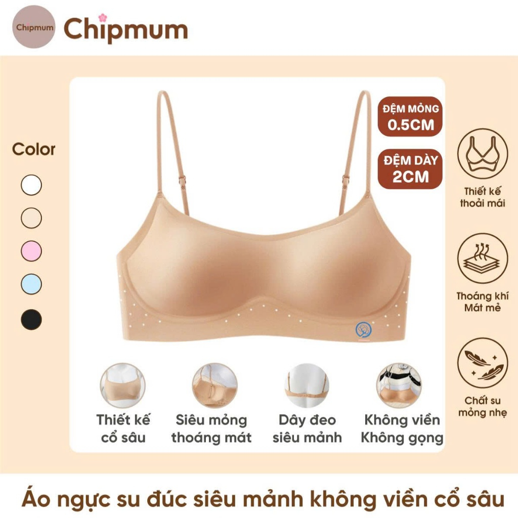 Áo Ngực Áo Lót Áo Bra Nữ Chất Su Mỏng Không Gọng Thoáng Khí Không Lộ Viền CMA23