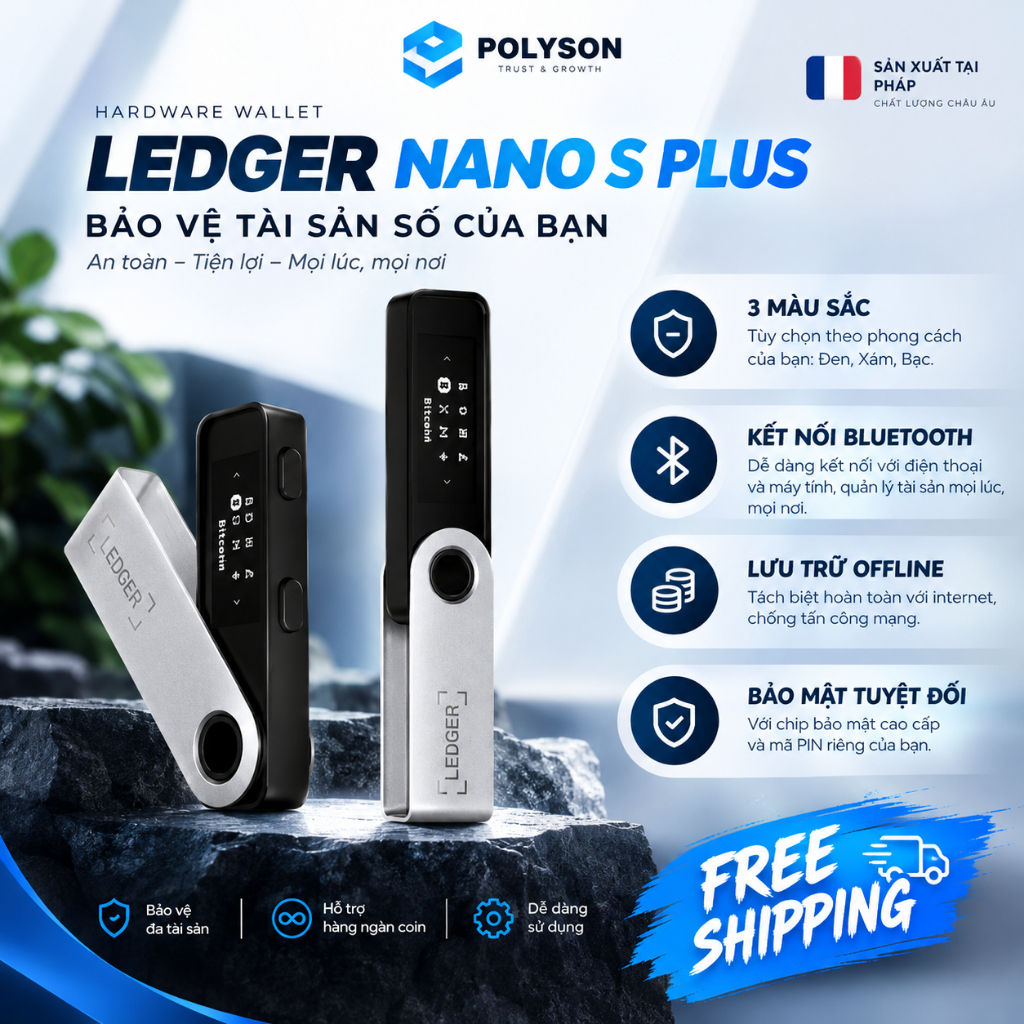 VÍ LẠNH LEDGER NANO S PLUS - CHÍNH HÃNG