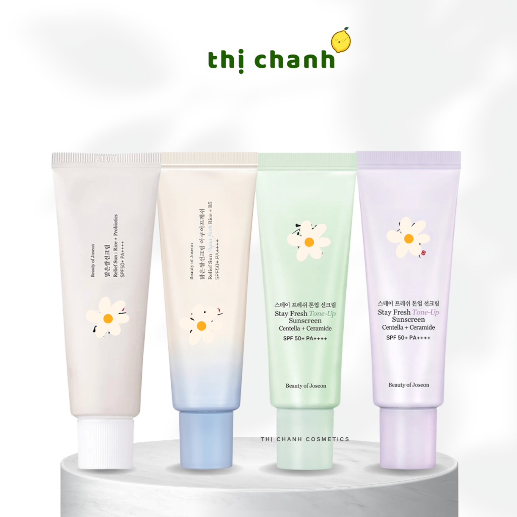 Kem Chống Nắng BEAUTY OF JOSEON Relief Sun: Rice + Probiotics/ Aqua B5/ Tone-up Sunscreen