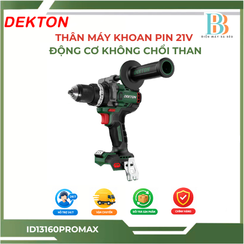 (Hệ ACE) Máy Khoan Pin Dekton M21-ID13160PROMAX -Brushless - Lực Siết 160Nm - Đầu Cặp Jacobs Cao Cấp
